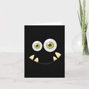 Tarjeta Monster Face Halloween Disstume Idea Triste