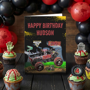 Tarjeta Monster Jam - Cumpleaños Zombie