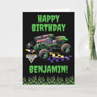 Tarjeta Monster Jam Grave Digger Feliz Cumpleaños