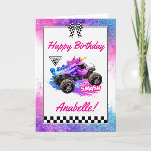Tarjeta Monster Jam - Sparkle Smash Cumpleaños