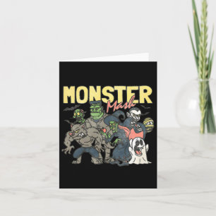 Tarjeta Monster Mash Feliz Halloween Temporada Espeluznant