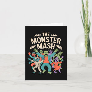 Tarjeta Monster Mash Halloween Dance Fiesta Cute Retro
