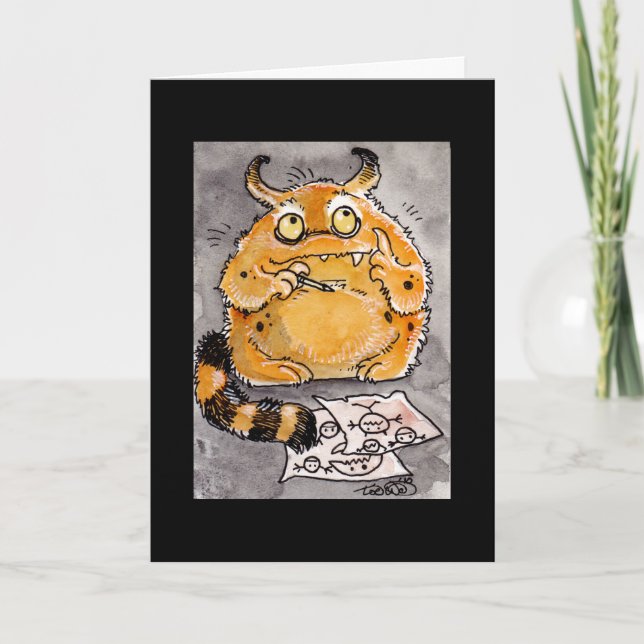 Tarjeta Monster Notecard, Naranja creativo (Anverso)