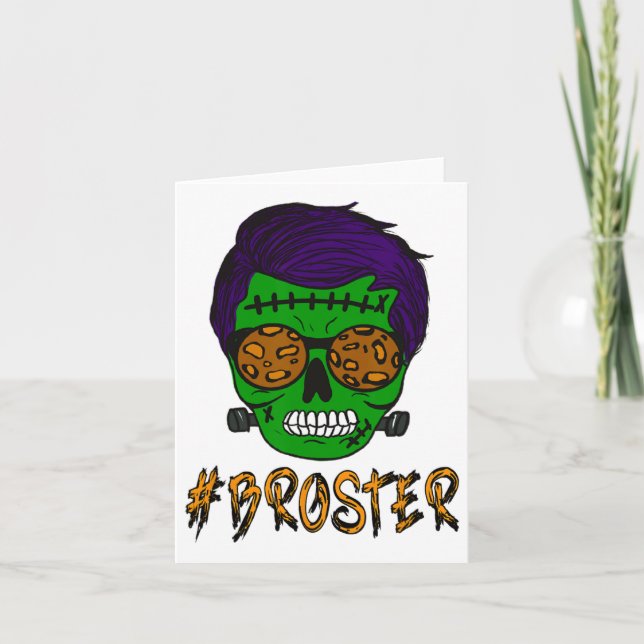Tarjeta Monster Skull Broster Brother Halloween Mateo F (Anverso)