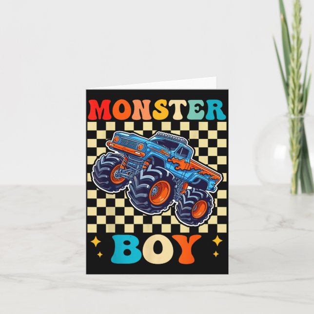 Tarjeta Monster Truck Boy Family Matching Monster Trucks B (Anverso)