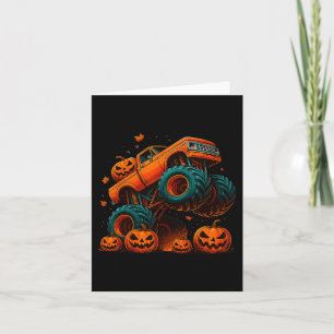 Tarjeta Monster Truck Halloween Jack O Lantern Pumpkin Men