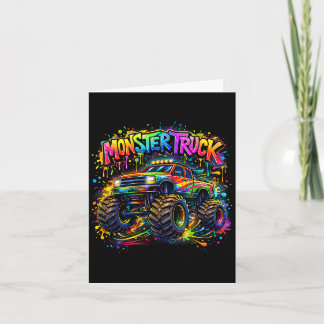 Tarjeta Monster truck retro colorful graffiti toddlers