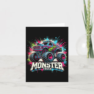 Tarjeta Monster Truck Retro Colorido Graffiti Toddls