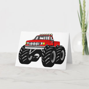 TARJETA MONSTER TRUCK ROJO