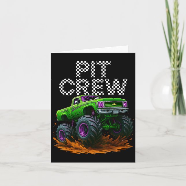 Tarjeta Monster Truck T Crew Family Matching Birthday Part (Anverso)