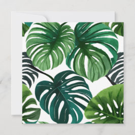 Tarjeta Monstera Leaves | Acuarela moderna y sencilla