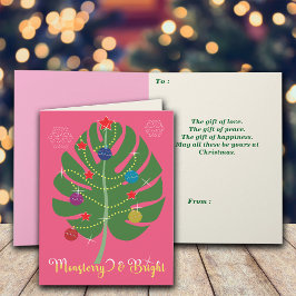 Tarjeta Monsterry de hoja de Monstera y Amante de planta b