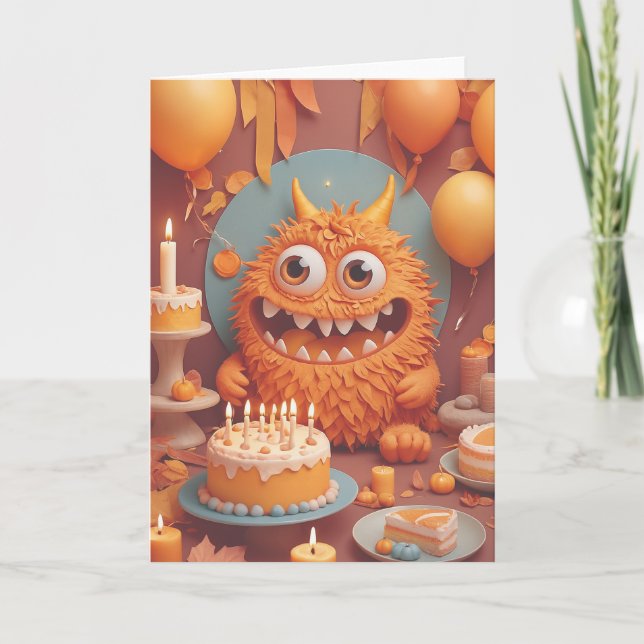 Tarjeta Monster's Birthday Bash (Anverso)