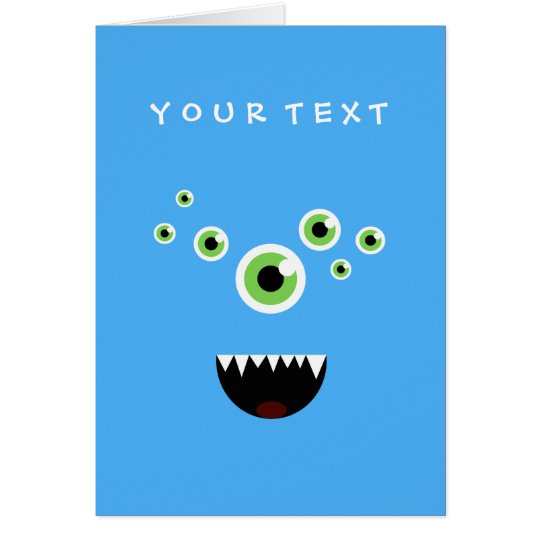 Tarjeta Monstruo azul lindo loco divertido único