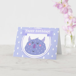 Tarjeta Monstruo Cute Purple - Cumpleaños de los niños