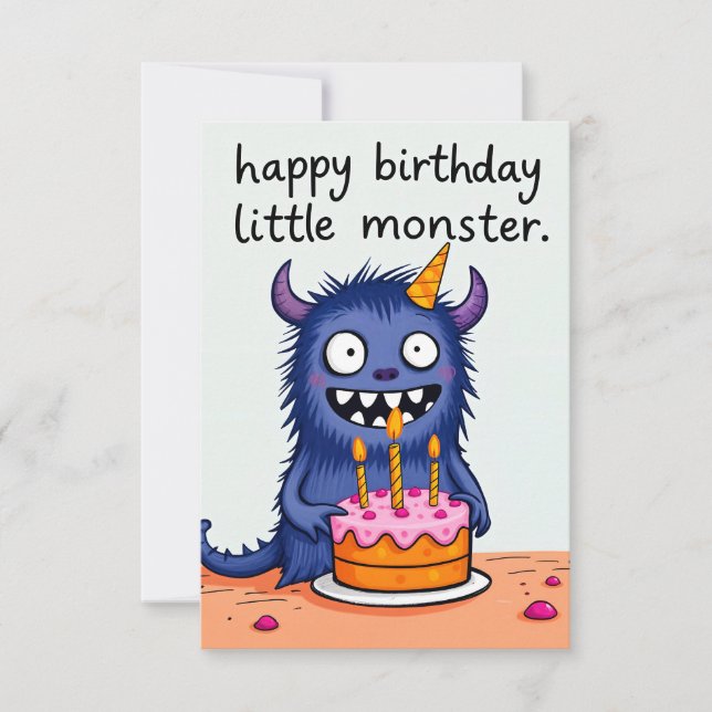 Tarjeta monstruo de cumpleaños feliz (Anverso)