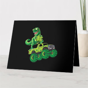 Tarjeta Monstruo de dinosaurio en el Día de San Patricio S
