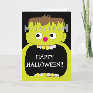 Tarjeta Monstruo de Frankenstein del feliz Halloween