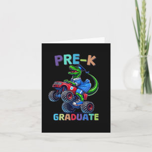 Tarjeta Monstruo de graduación pre-k Camión Dinosaurios Ni