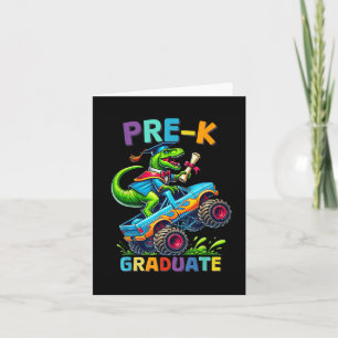 Tarjeta Monstruo de graduación pre-k Camión Dinosaurios Ni