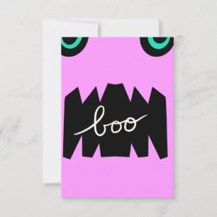 Tarjeta Monstruo de Halloween Dientes Enormes Boo
