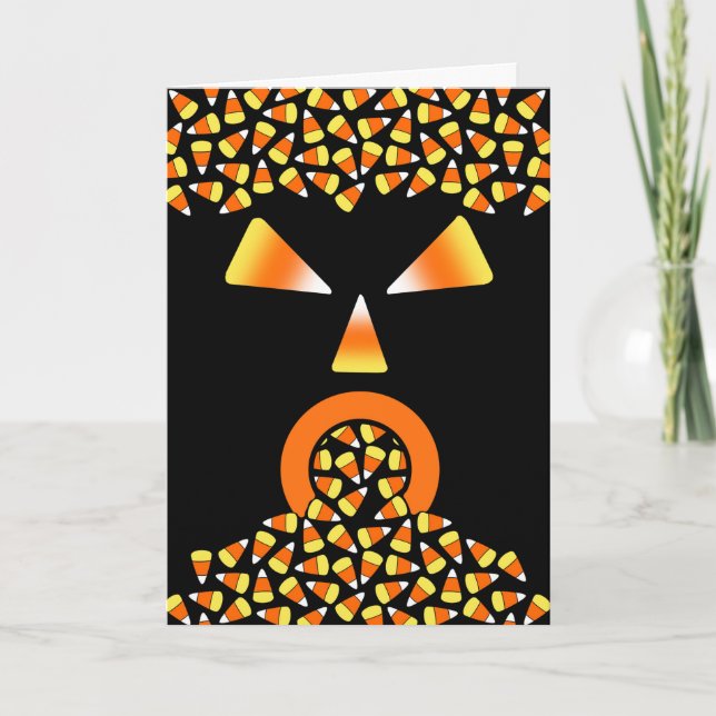 Tarjeta Monstruo de maíz de dulce de Halloween comiendo du (Anverso)