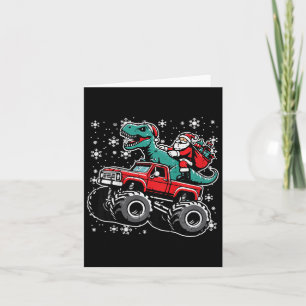 Tarjeta Monstruo de Navidades infantiles Dino Santa Xmas T