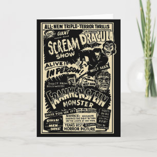 Tarjeta Monstruo de película de terror Momia Drácula Hombr