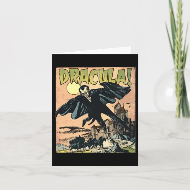 Tarjeta Monstruo de película de terror retro vampiro vinta (Anverso)