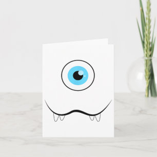 Tarjeta Monstruo de una ojeada con cara de ojal divertida 