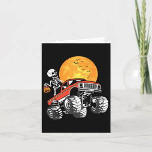 Tarjeta Monstruo esqueleto Camión Halloween Niños Camión P