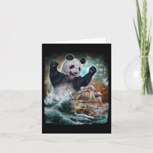 Tarjeta Monstruo Gigante Panda Mientras Kraken Ataque Un B