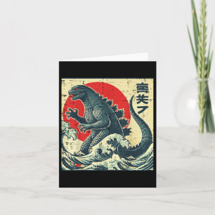 Tarjeta Monstruo japonés de Kaiju ondea mujeres de arte uk