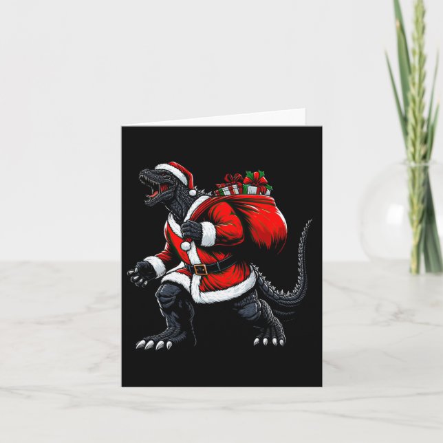 Tarjeta Monstruo japonés de Kaiju Santa Navidades Santazil (Anverso)