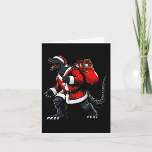 Tarjeta Monstruo japonés de Kaiju Santa Navidades Santazil