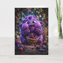 Tarjeta Monstruo Lindo Bandido de Bayas Arte Fantasía Bosq