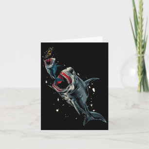 Tarjeta Monstruo oceánico cazando Megalodon Scuby Diver Gi