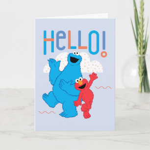 Tarjeta ¡Monstruo y Elmo de la galleta hola!