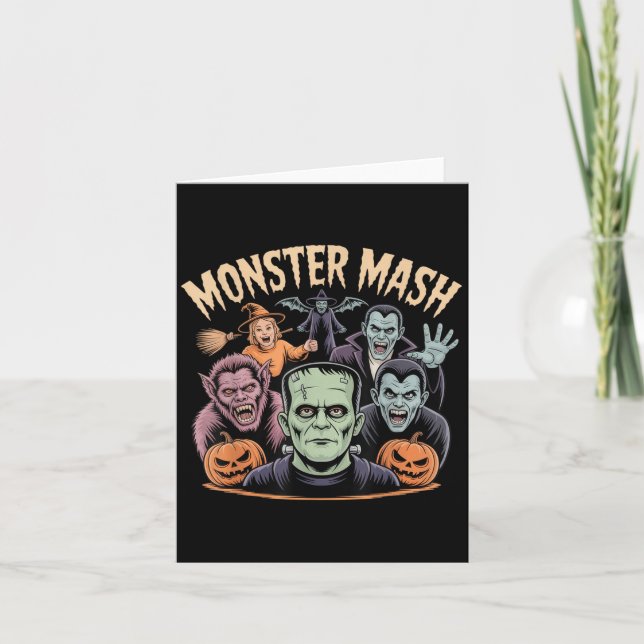 Tarjeta Monstruos de Halloween de Monster Mash Clic espant (Anverso)
