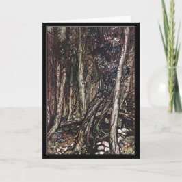 Tarjeta Monstruos de Halloween en un árbol Arthur Rackham