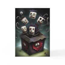 Monstruos divertidos en una caja