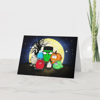 Tarjeta Monstruos felices Halloween