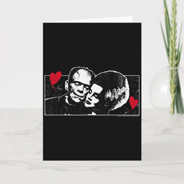 Tarjeta Monstruos Universales Día de San Valentín Frankens (Anverso)