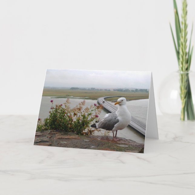 Tarjeta Mont-Saint-Michel Lookout, Normandía, Francia - ta (Anverso)