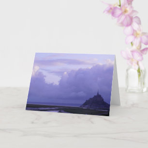 Tarjeta Mont-Saint-Michel Purple Sunrise, Francia -