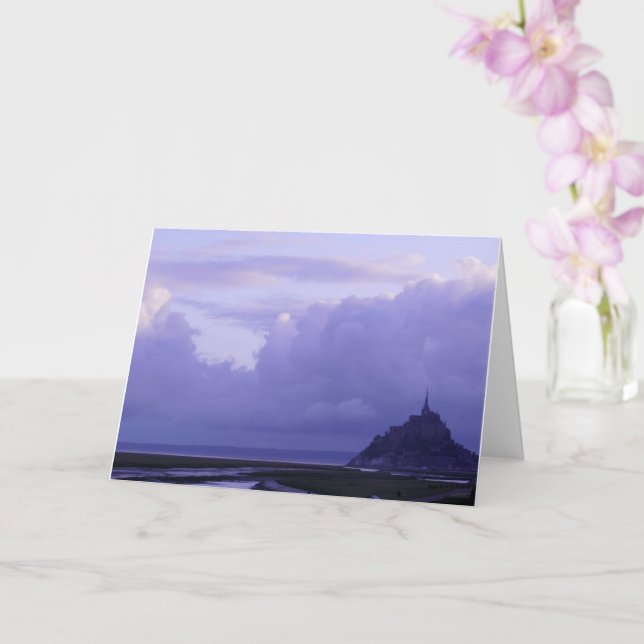 Tarjeta Mont-Saint-Michel Purple Sunrise, Francia - (Orquídea)