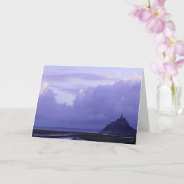 Tarjeta Mont-Saint-Michel Purple Sunrise, Francia -