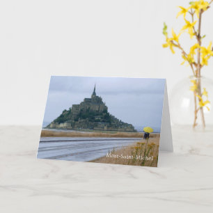 Tarjeta Mont-Saint-Michel Rainy Day, Normandía, Francia -