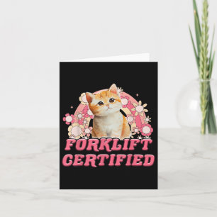 Tarjeta Montacargas Cat Certificado Divertido Para Hombres