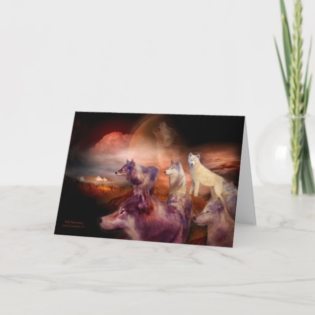 Tarjeta Montaña ArtCard del lobo (Anverso)